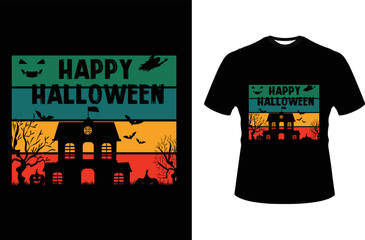 Halloween trendy graphics t-shirt design