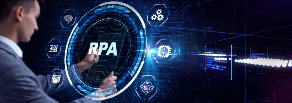 RPA Robotic process automation innovation technology concept. Business, technology, internet and networking concept.