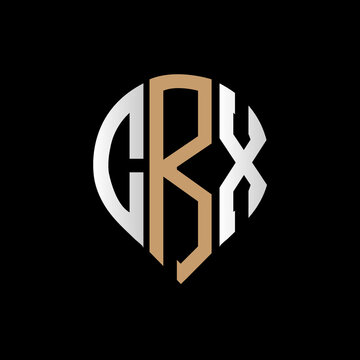 CRX logo monogram isolated on circle element design template, CRX letter logo design on black background. CRX creative initials letter logo concept. CRX letter design.
