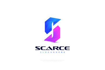 Modern Letter S Logo Design Vector in Blue and Purple Gradient Style