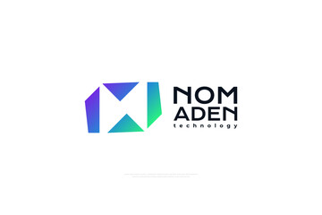Abstract Letter N Logo Design in Modern and Colorful Gradient Concept. N Logo Icon for Business and Technology Identity