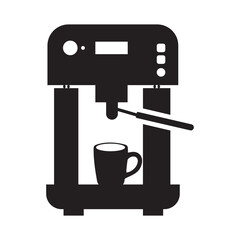 Barista coffee vending machine icon | Black Vector illustration |