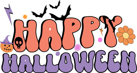 Retro Halloween Design.  Happy Halloween