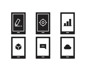 smartphone and user interface icons set