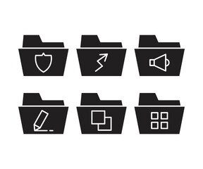 folder and user interface icons set vector illustration