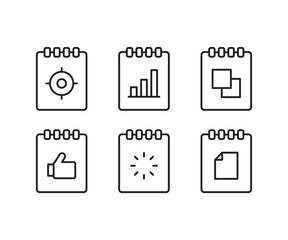 notepad and user interface icons set
