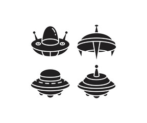 Fototapeta na wymiar ufo and flying saucer icons set illustration