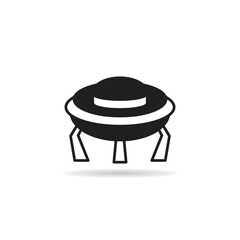 unidentified flying object icon on white background