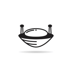 unidentified flying object icon on white background