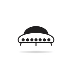 unidentified flying object icon on white background