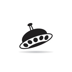 unidentified flying object icon on white background