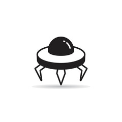 flying saucer icon on white background