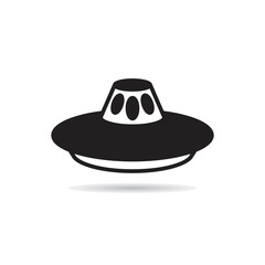 flying saucer icon on white background