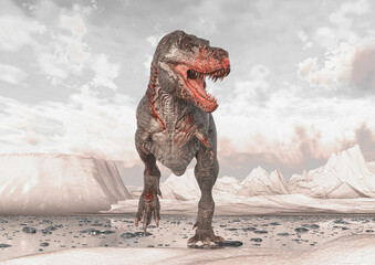 tyrannosaurus rex on ice land