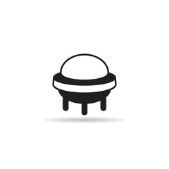 flying saucer icon on white background