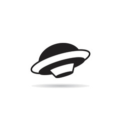 flying saucer icon on white background