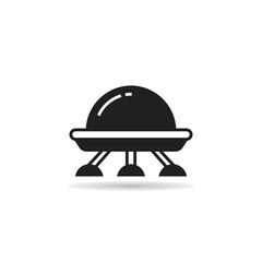flying saucer icon on white background