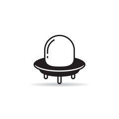 flying saucer icon on white background