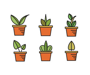 Fototapeta na wymiar houseplant icons set vector illustration