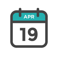 April 19 Calendar Day or Calender Date for Deadline or Appointment