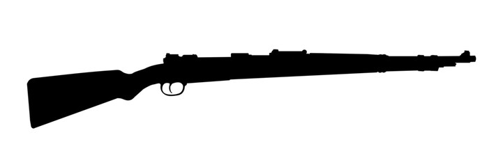 German rifle from World War II. Mauser vector image. The contour of the rifle