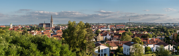 Fototapeta na wymiar Blick auf Dom in Regensburg von Norden