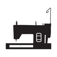 Electric textile sewing machine icon | Black Vector illustration |