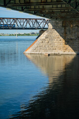 bridge over the river with a commuter train