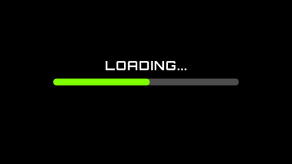 Loading Screen with Lime Green Progress Bar Vector