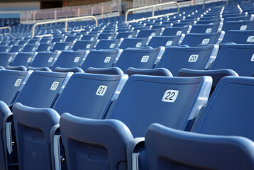 Stadium Seats with focus on the front row.