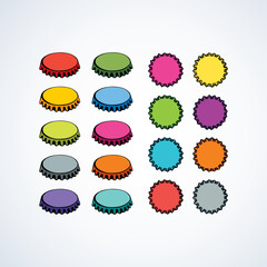 Iron bottle cap. Vector drawing