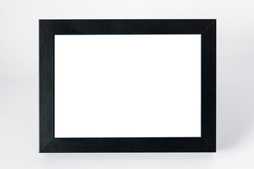 black photo frame with white background mockup template