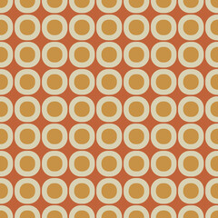 70 s seamless pattern. Retro geometric seamless background in seventies style. Groovy scrapbook paper. Yellow, orange, beige colors vector pattern