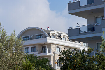 Residential area with modern architecture of the southern city.