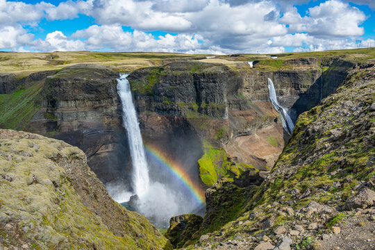 Haifoss & Granni Waterfalls