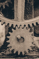 An old rusted iron gear