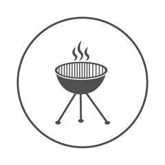 Camping leisure barbeque chula icon | Circle version icon |