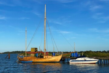 Wooden sailboat on the island of Rügen