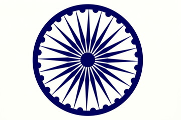 indian national emblem ashok chakra or ashok wheel isolated on white background - obrazy, fototapety, plakaty