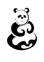 Pictogram panda. Decorative stylized panda on a white background.