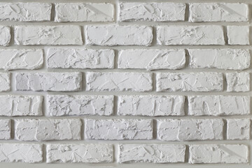 Texture of white brick wall. Brick background.