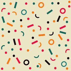 Memphis seamless pattern. Fashion Style 60s - 70s.