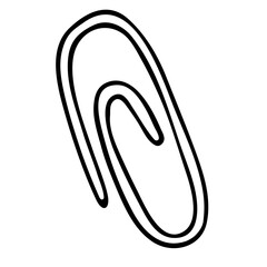 Vector paper clip icon. A hand-drawn doodle. back to school, education.