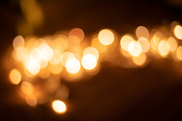 Golden bokeh. New Year and Christmas background
