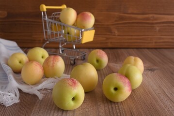 white peaches in a basket