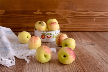 white peaches in a basket