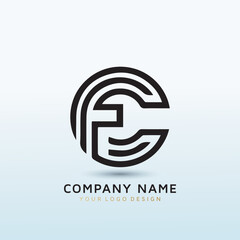 a logo and brand identity for letter CF