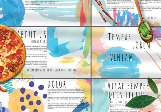 Presentation Deck Layout with Bright Abstract Strokes for Universal Fundraiser Event