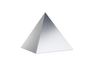 Metal pyramid isolated on white background. 3d illustration.