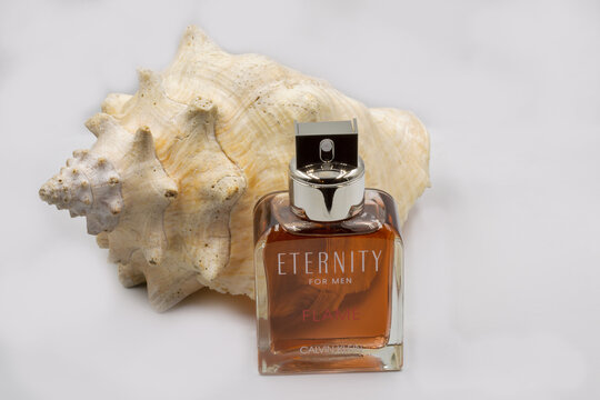 Calvin Klein Eternity Flame fragrance for men bottle on white.
